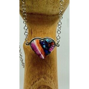 sterling silver pink dahlia heart necklace